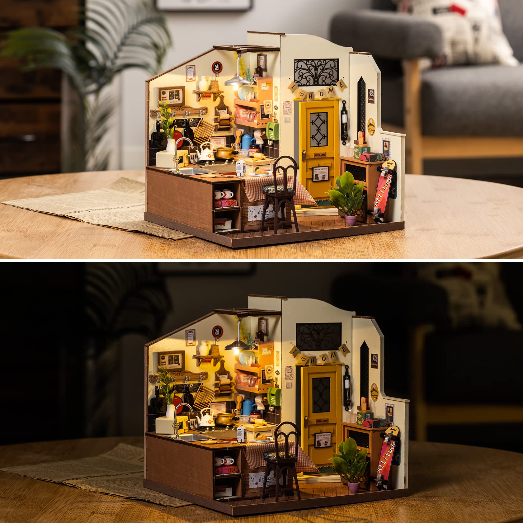 Rolife miniature window and curtain adds charm to tiny rooms.