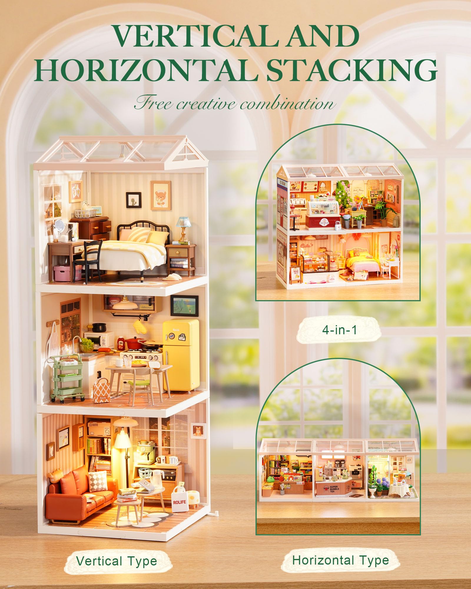 Compact desk-sized diorama ideal for collectors seeking a cozy display.