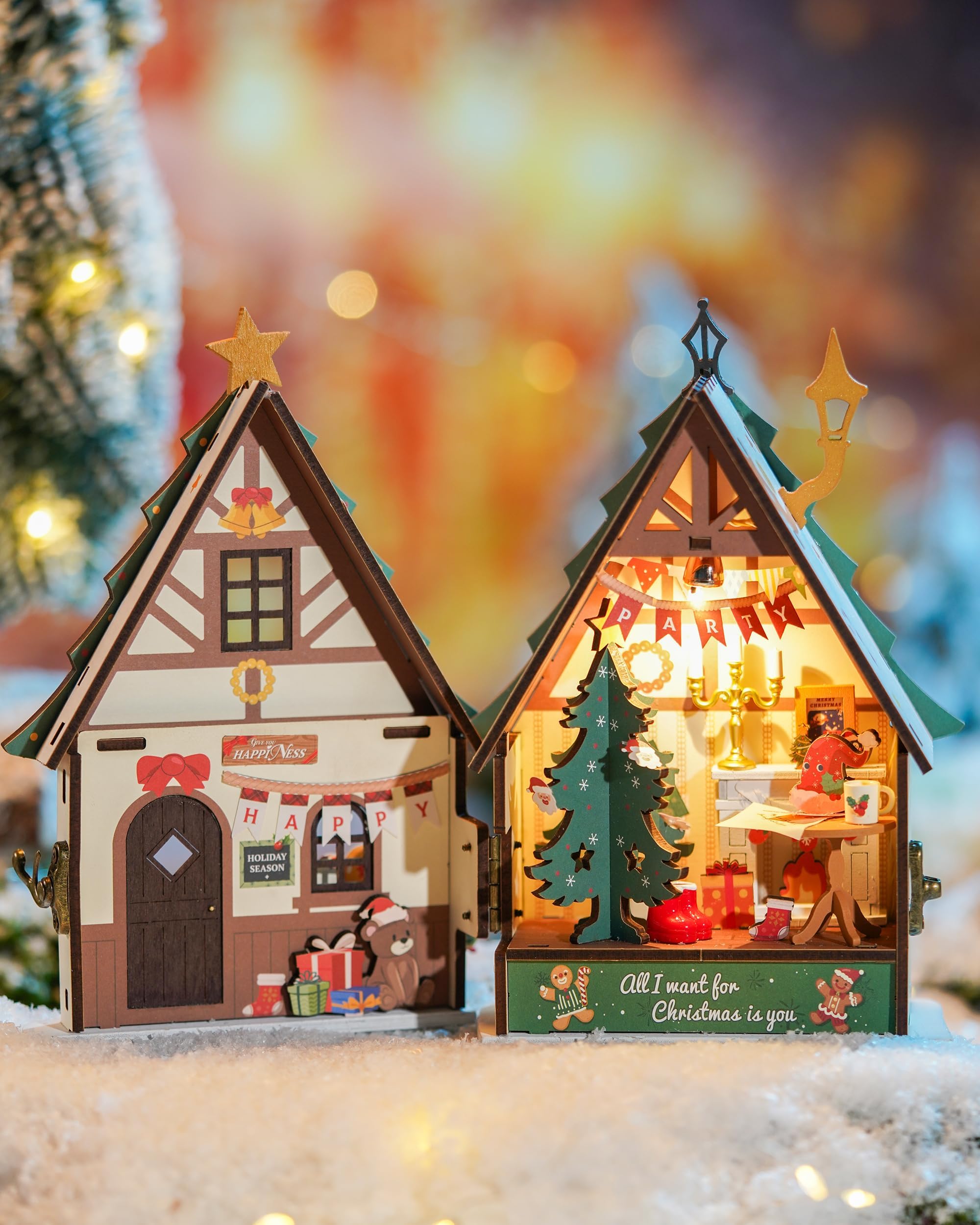 Rolife Desk Tabletop Christmas Decor adds charming focal point to any room.