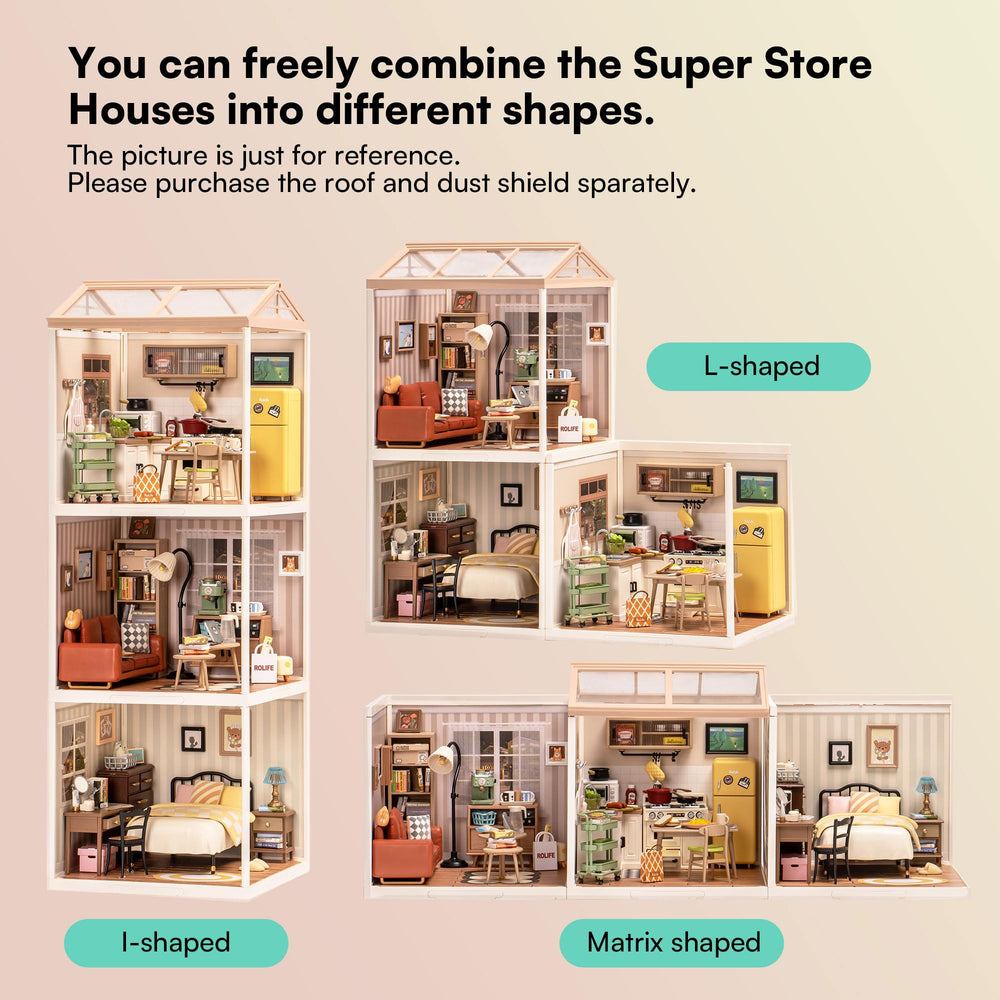 Rolife display-ready mini figures fit perfectly with the set.