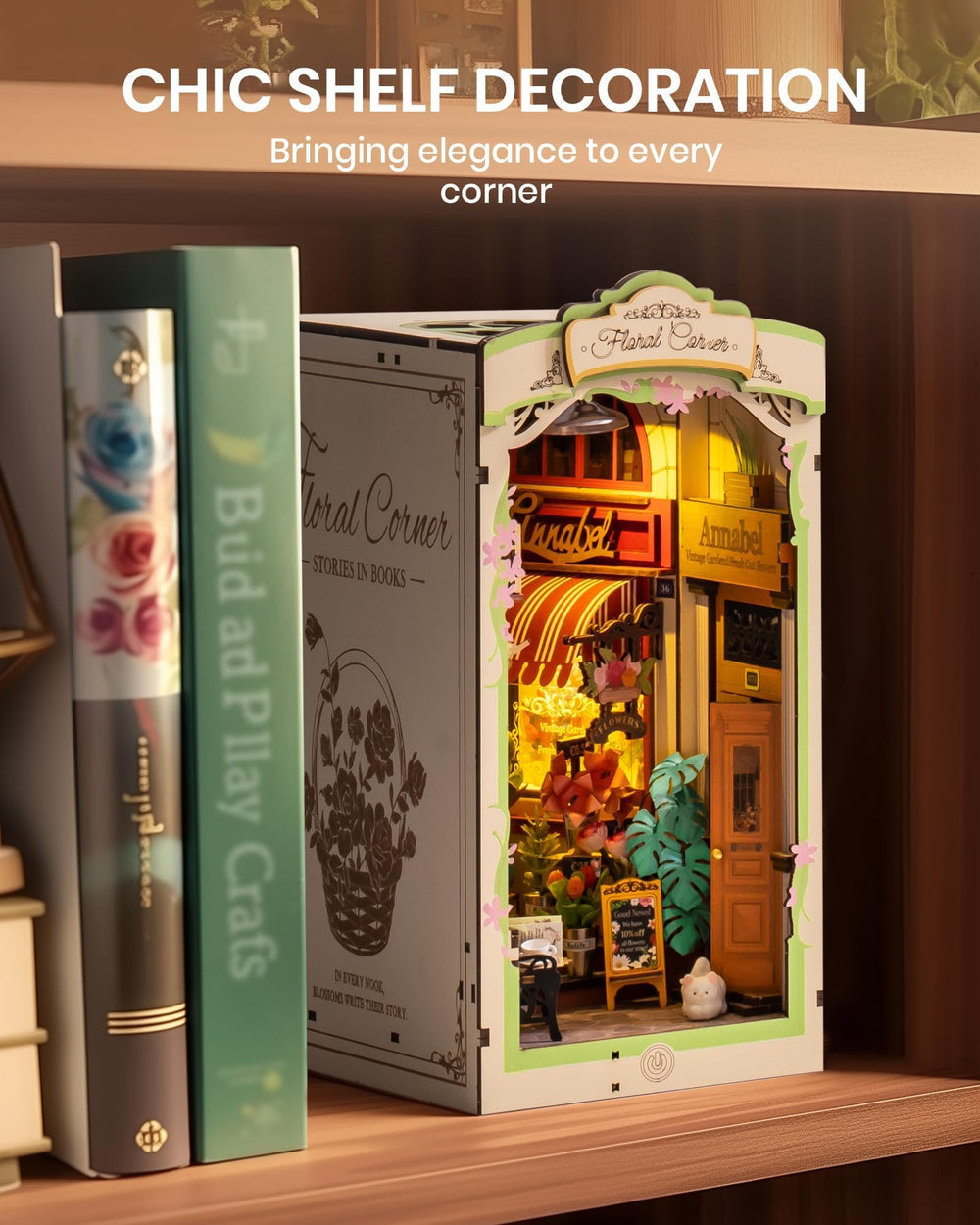 Rolife Miniature Diorama showcases detailed scenes for a striking bookshelf vignette.