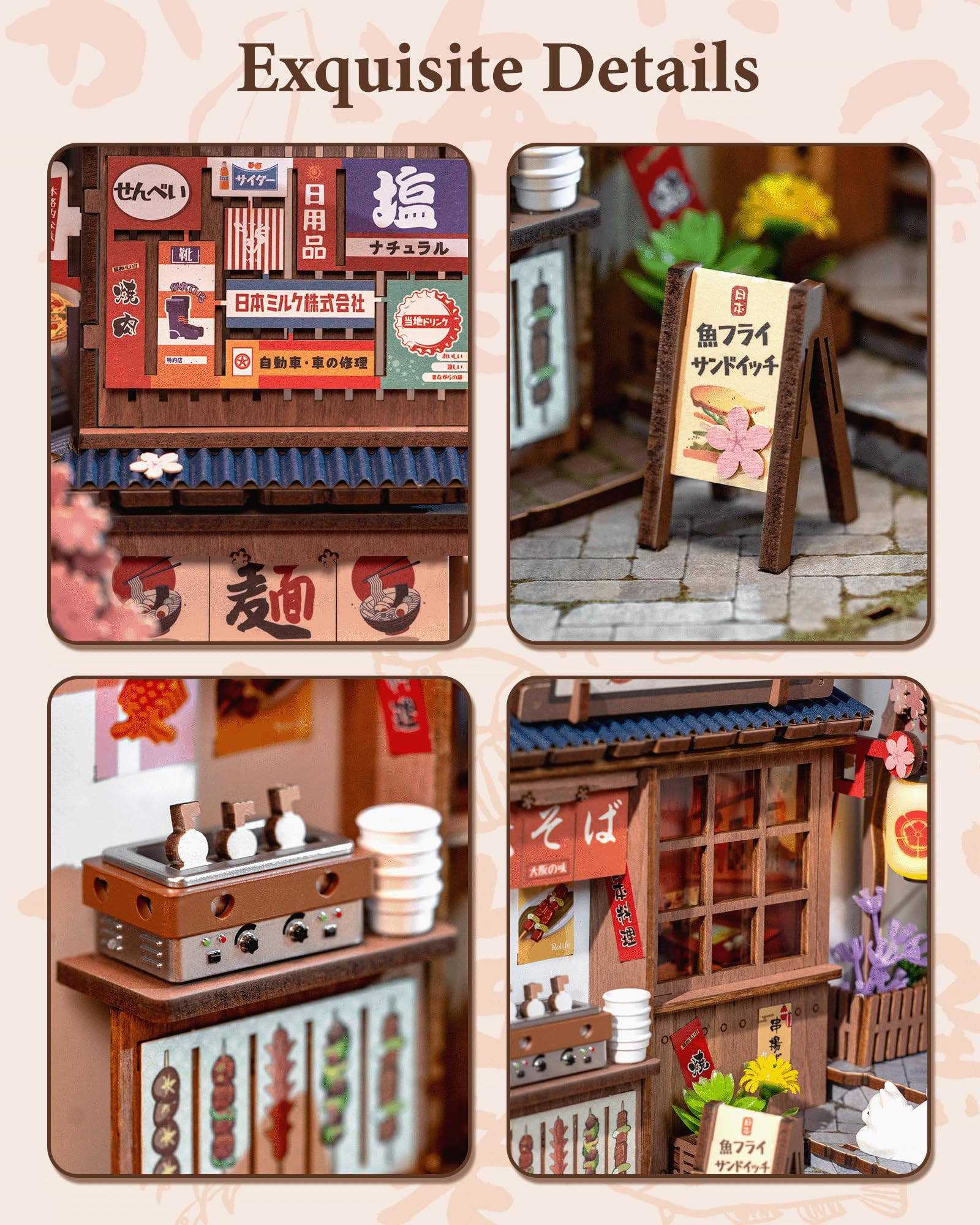 Rolife DIY booknook snaps no glue highlights easy, glue-free assembly.