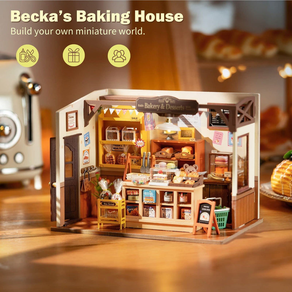 Rolife DIY dollhouse assembly photo highlights clear, beginner-friendly instructions.