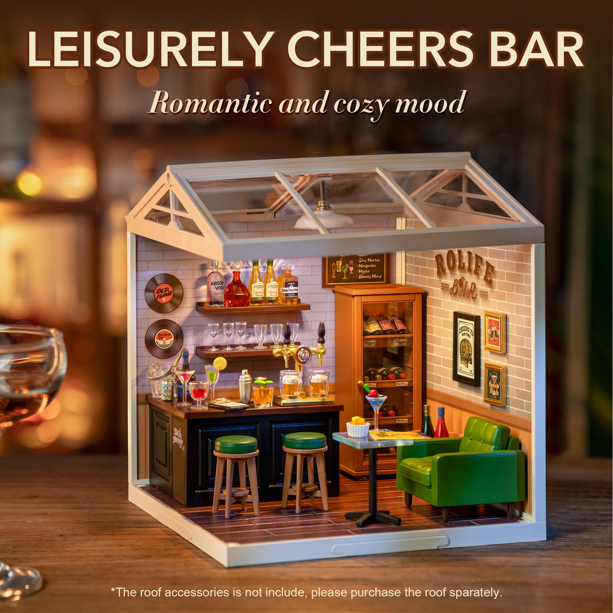 Rolife LED light enhances the miniature bar ambience