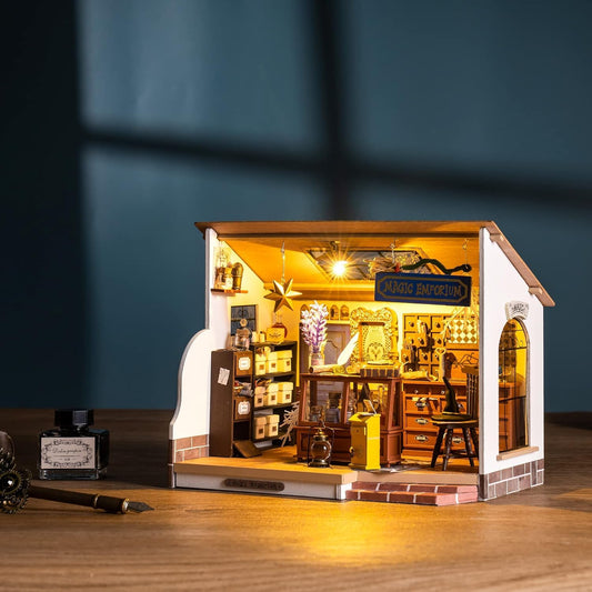 Rolife Magic House assembly pieces guide your detailed build and patience.