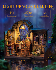 Rolife DIY Miniature House Kit assembly scene showing 267 parts and steps.
