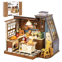 Rolife DIY miniature house kit semi-open kitchen, ideal for relaxed creative time.