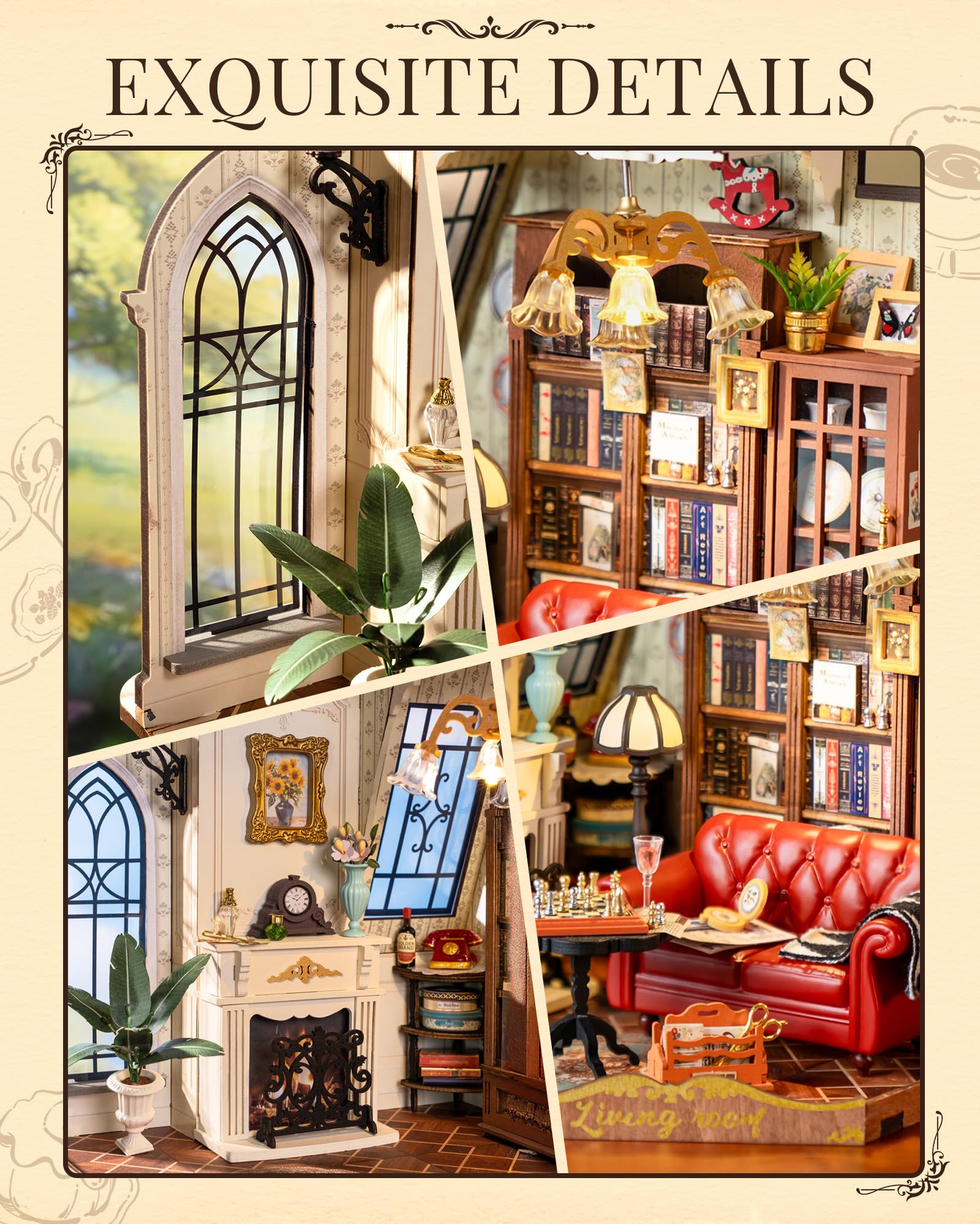 Rolife dollhouse kit 284 pieces for a rewarding, step-by-step building experience.