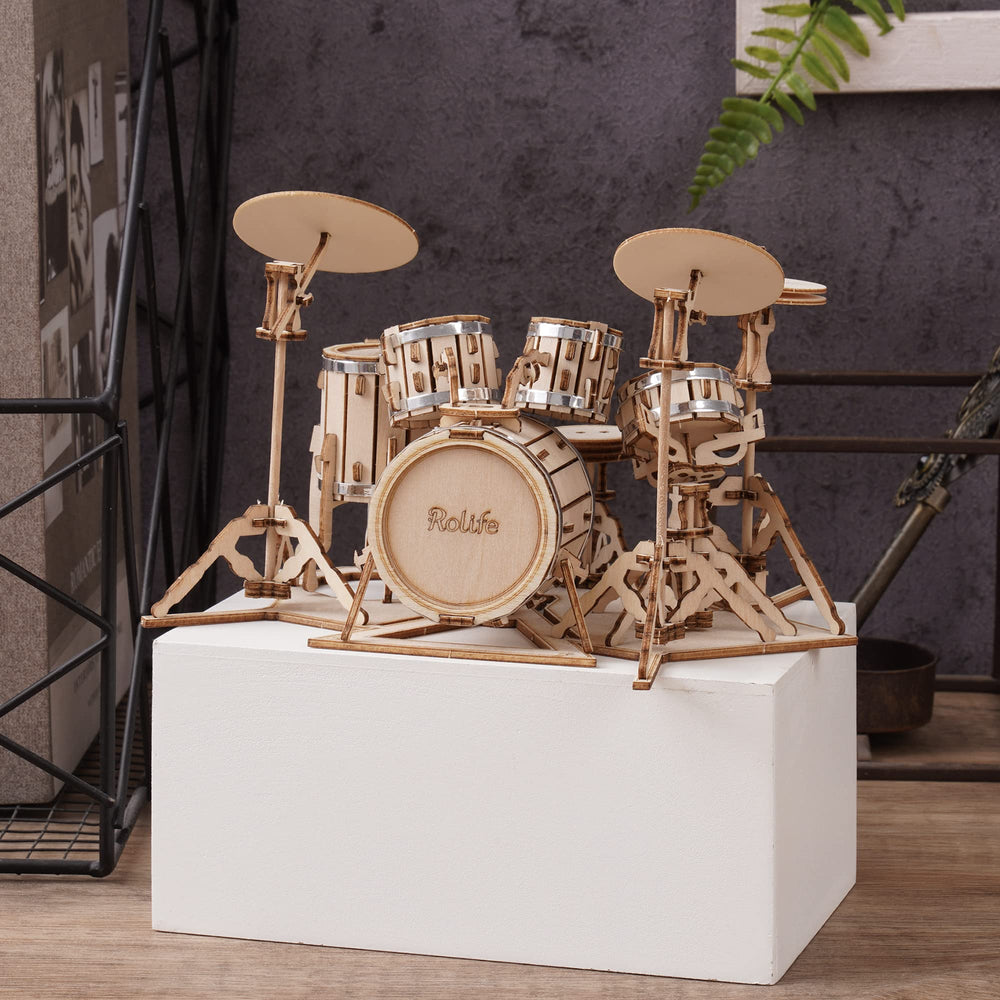 Rolife drum model on desk display after completion.