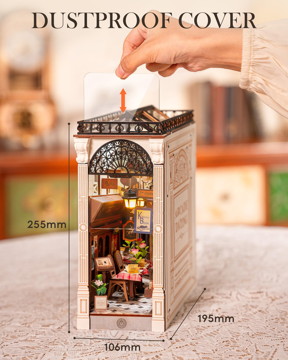 Rolife transparent PET panel keeps the display dust-free