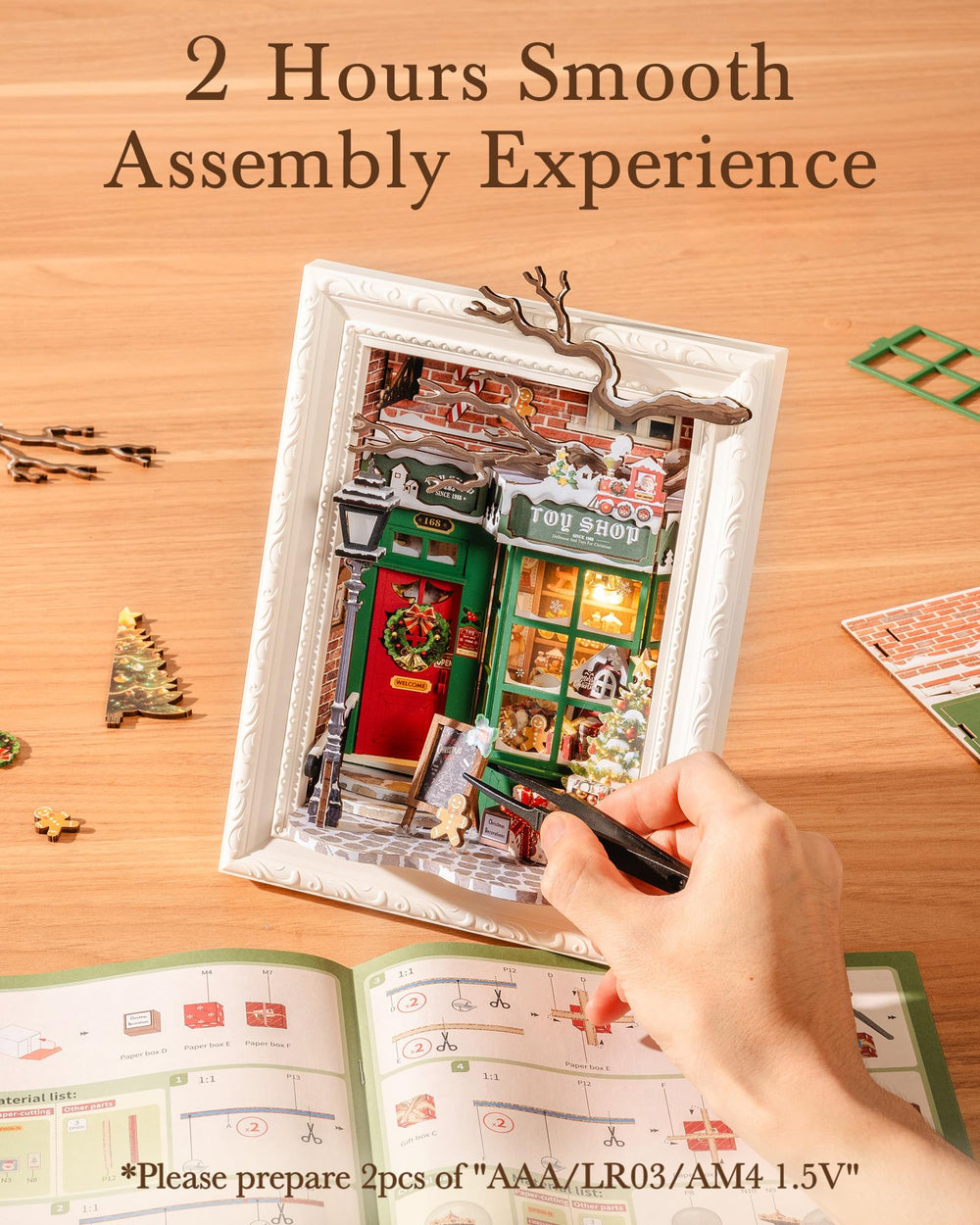Rolife easy-to-assemble dollhouse kit for a relaxing project.