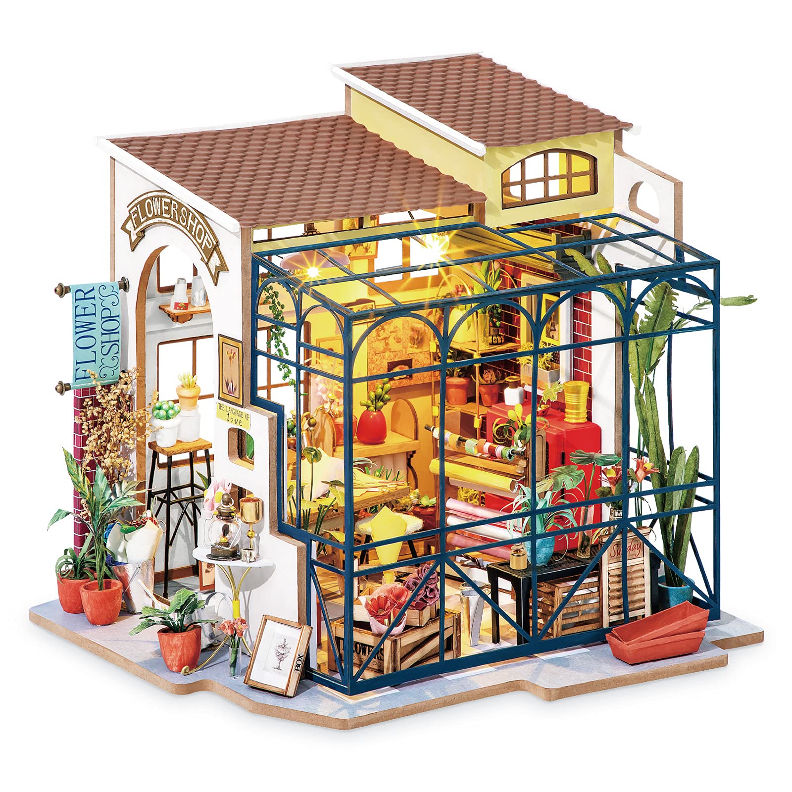 Rolife Emily's Flower Shop interior ready for decorative display