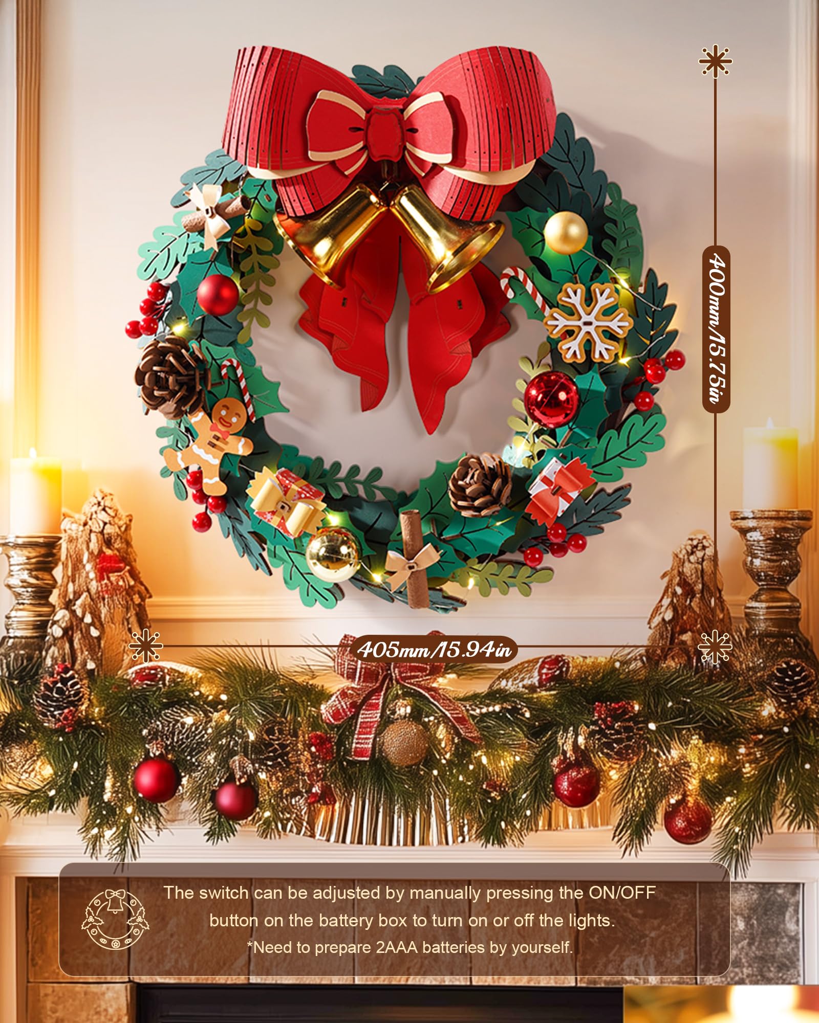 Rolife eucalyptus leaves wreath detail adds fresh seasonal charm