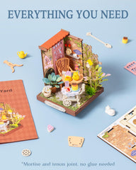 Rolife Fancy Tea Yard gift-ready miniature for crafters