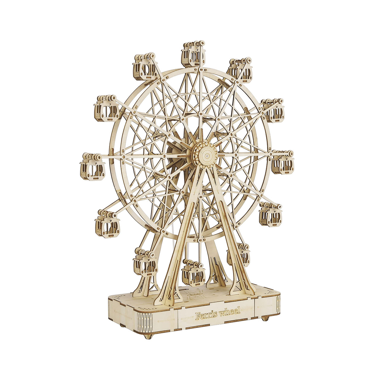 Rolife Ferris Wheel music box front view highlighting mechanical charm for display
