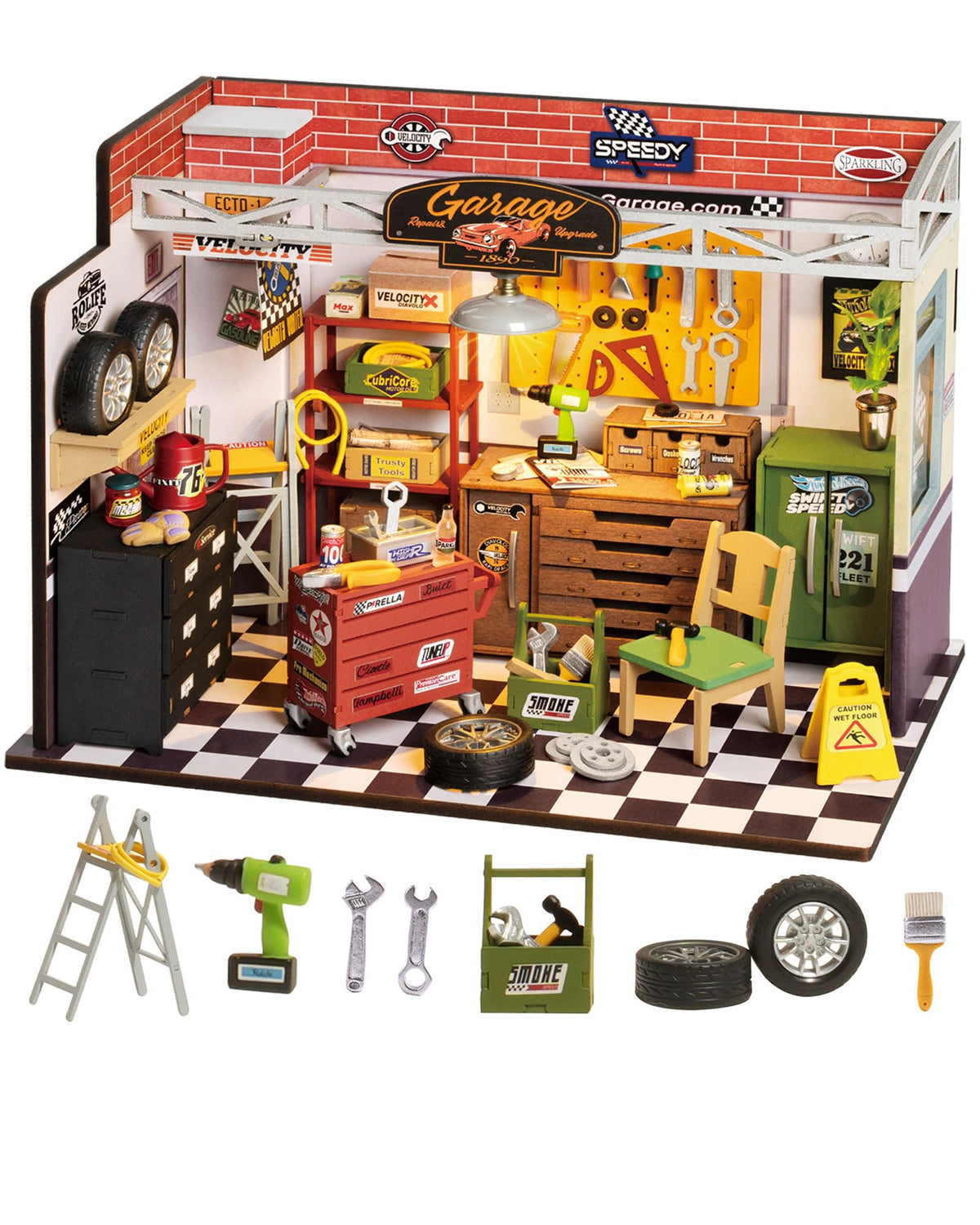 Rolife garage workshop interior, perfect for display and sparking DIY inspiration.