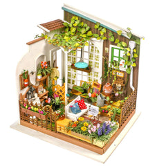 Rolife Miller's Garden dollhouse exterior front view highlighting intricate details