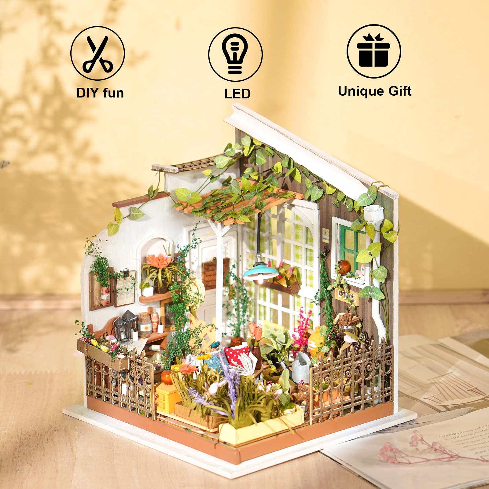 Rolife Miller's Garden living room furnishings for stylish mini displays