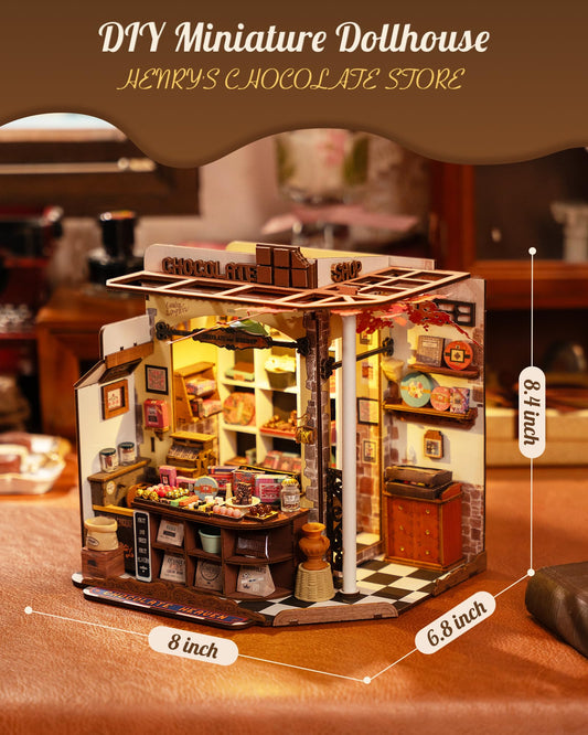 Rolife Henrys Chocolate Shop counter detail enhances realistic tabletop scenes.
