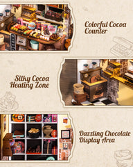Rolife Henrys Chocolate Shop furniture pieces enable easy assembly.