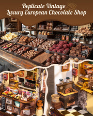 Rolife Henrys Chocolate Shop window display adds lifelike allure.