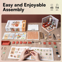 Rolife instruction booklet open, guiding adults and hobbyists through easy steps.