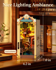 Rolife LED lighting view shows vibrant micro-city details with touch-activated illumination.