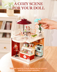 Rolife lush garden diorama provides a serene display backdrop.