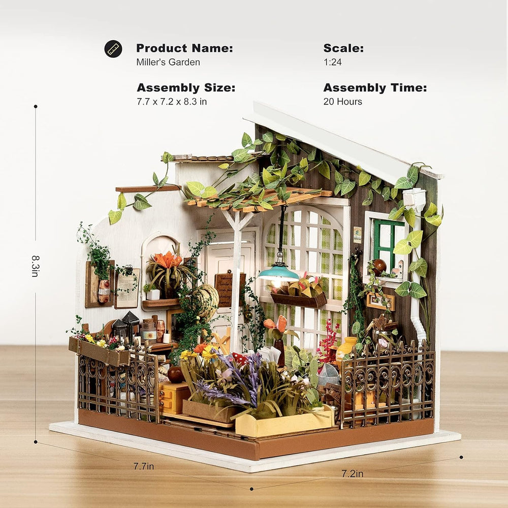 Rolife Miller's Garden precision-cut wood pieces ensure clean fitting