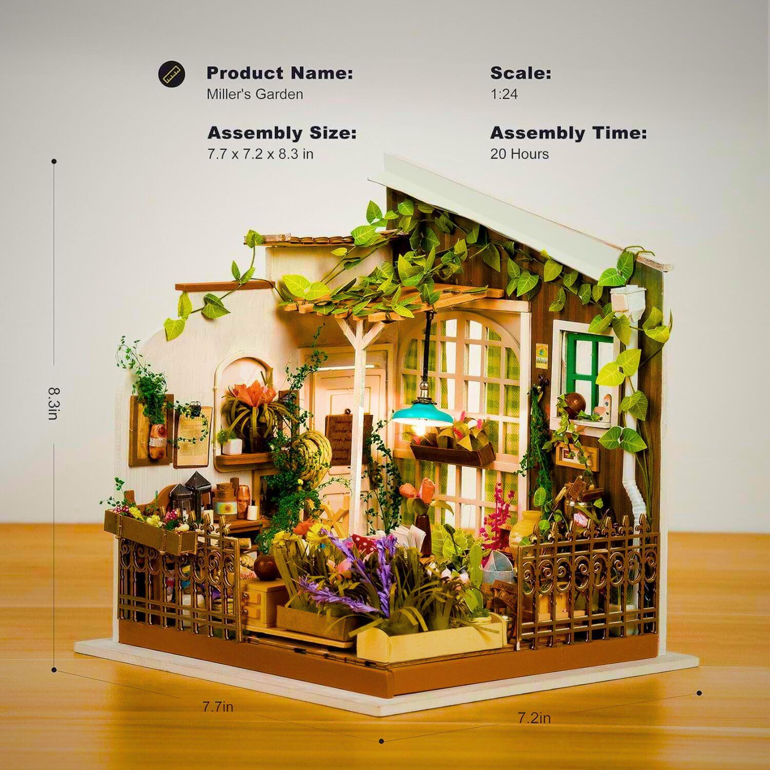 Rolife miniature dollhouse kit in progress shows screw-free assembly for relaxation