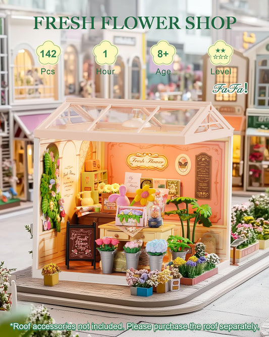 A detailed Rolife miniature dollhouse kit ready for assembly and creative setup.