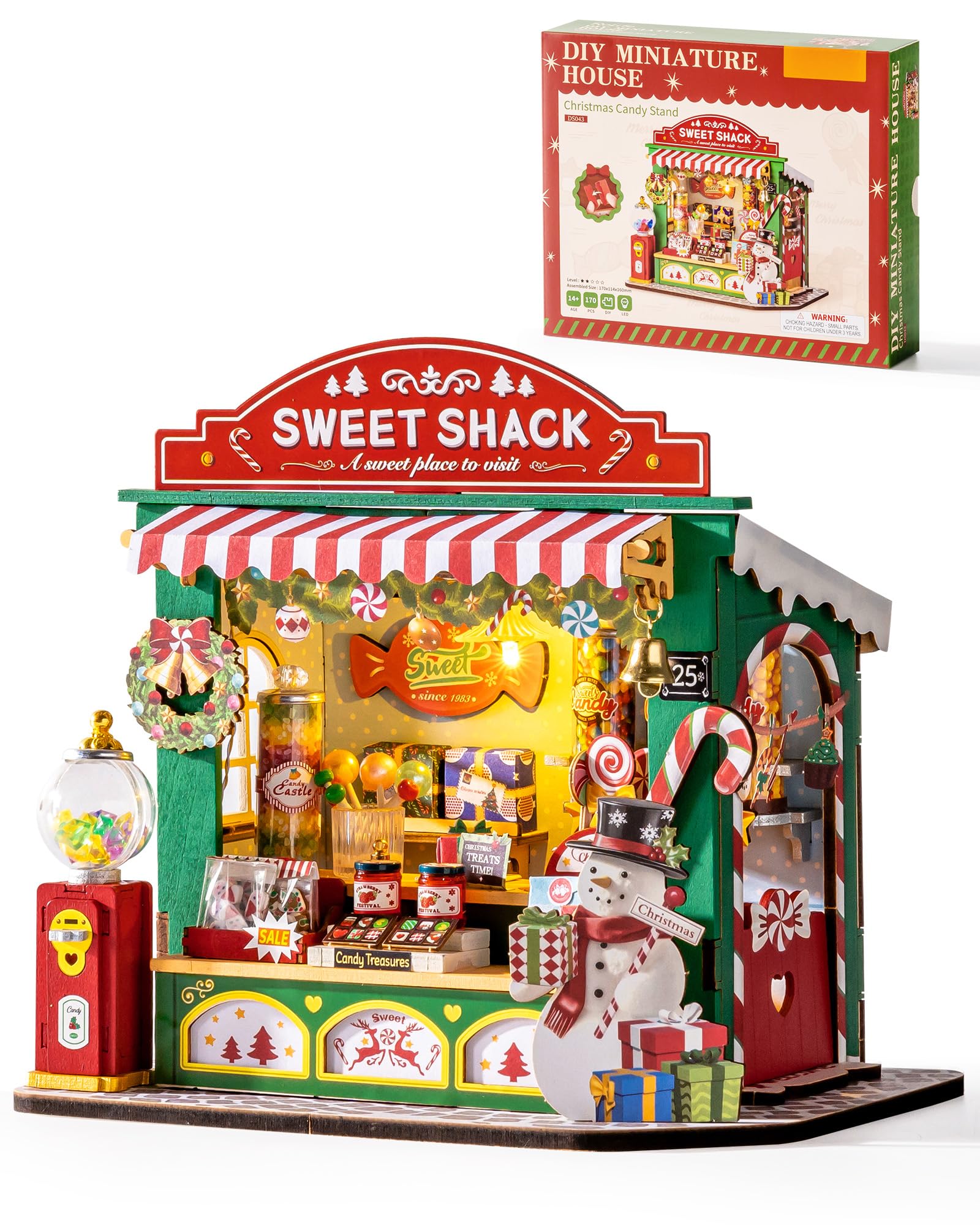 Rolife Miniature House Kit candy shop front, ideal festive decor