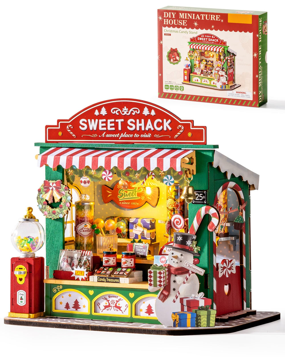 Rolife Miniature House Kit candy shop front, ideal festive decor