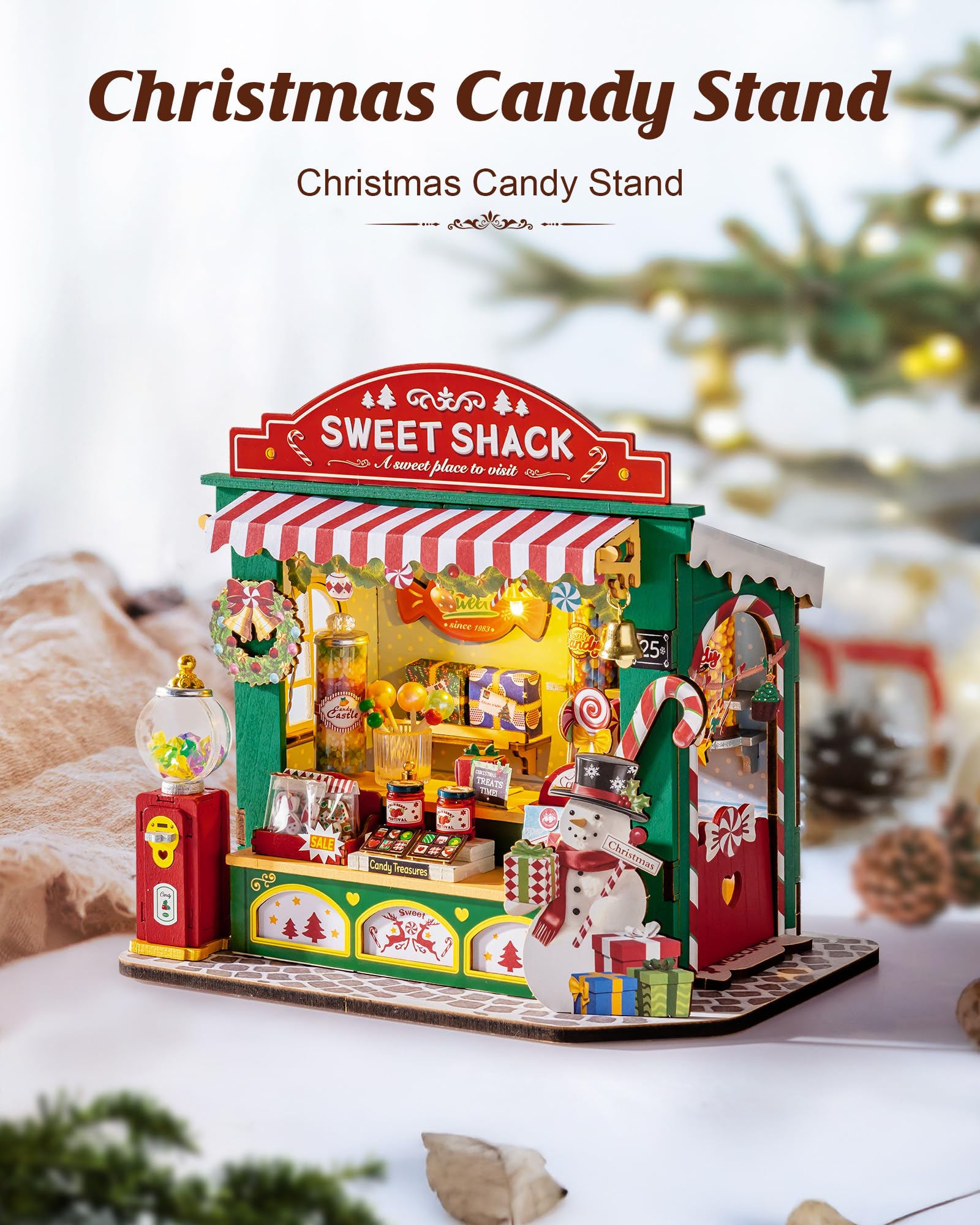 Rolife Miniature House Kit Santa at door, inviting holiday charm