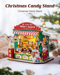 Rolife Miniature House Kit Santa at door, inviting holiday charm