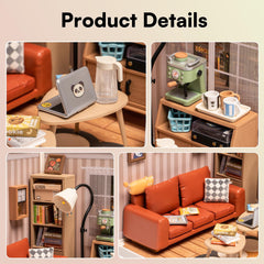 Rolife miniature house pieces arranged on a table invite calm, mindful play.