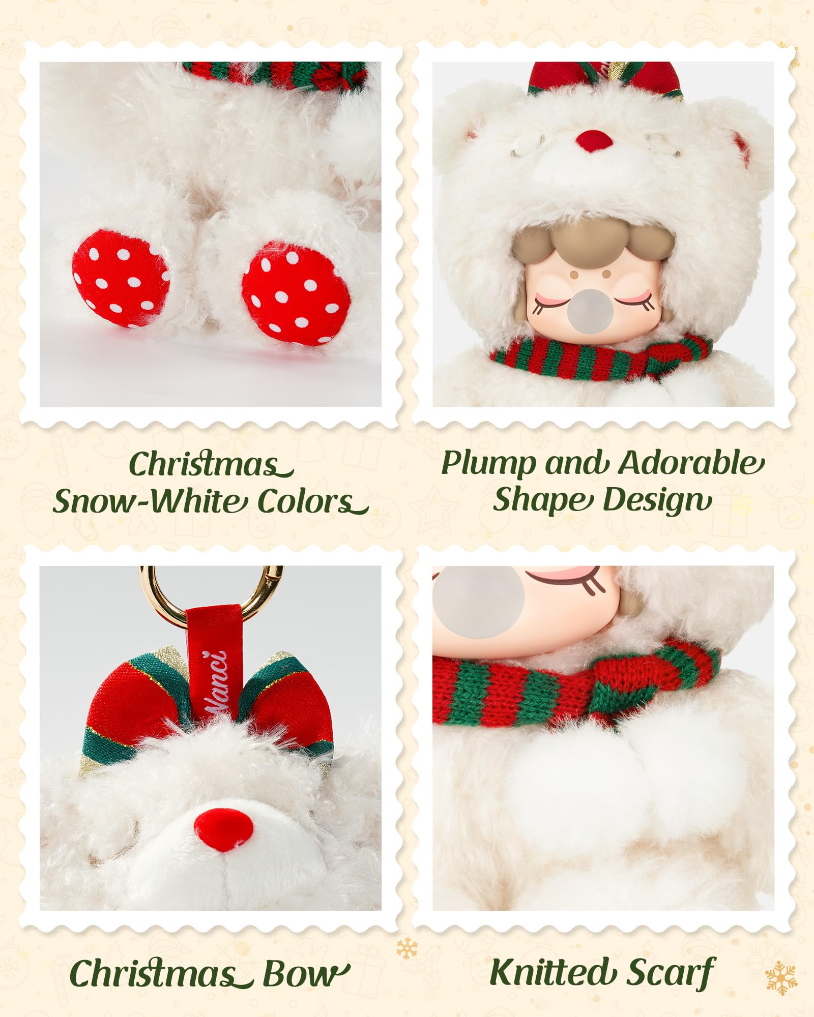 Rolife Nanci bag charm plush with built-in hook for versatile décor.