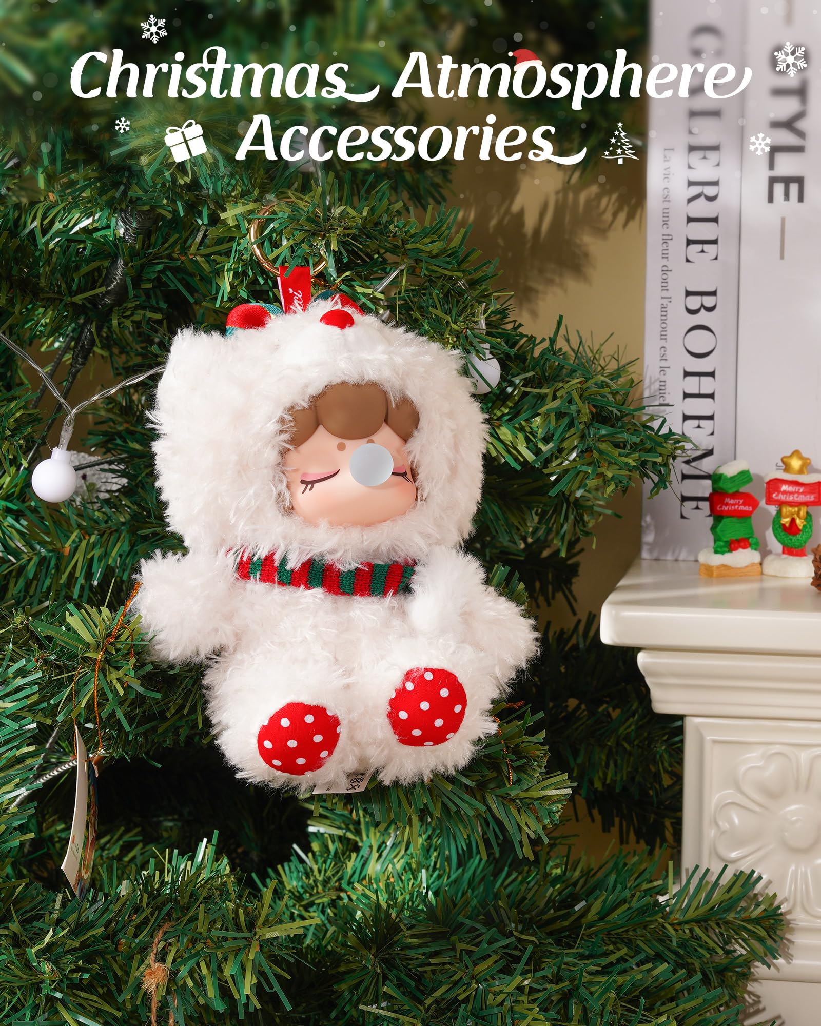 Rolife Nanci Christmas bear figure stands about five inches for easy display.