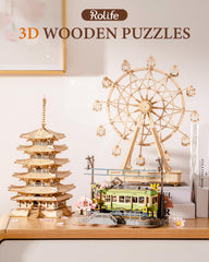Rolife Pagoda instruction guide showing clear steps for easy assembly.