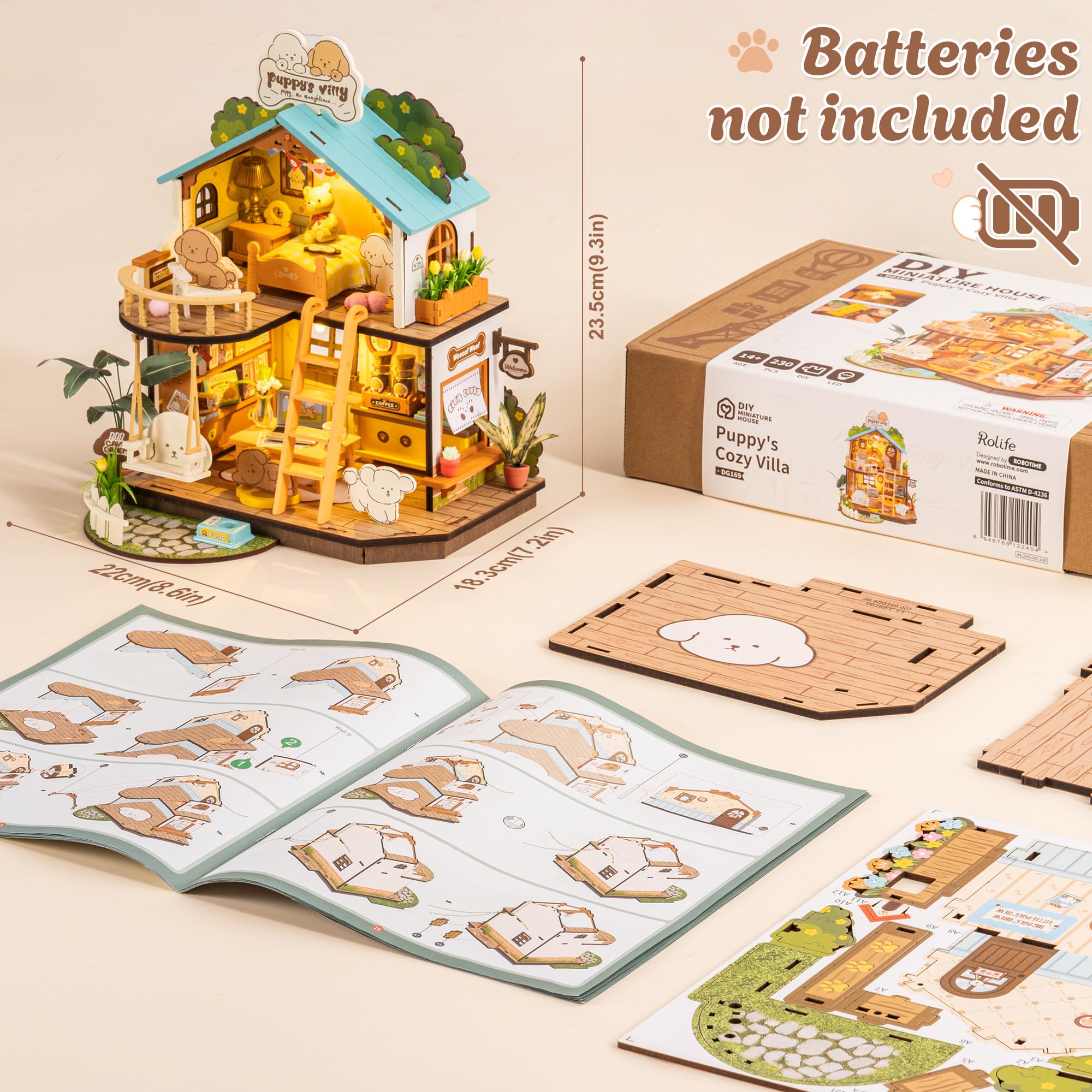 Rolife puppy villa display setup ideas for small shelves and desks
