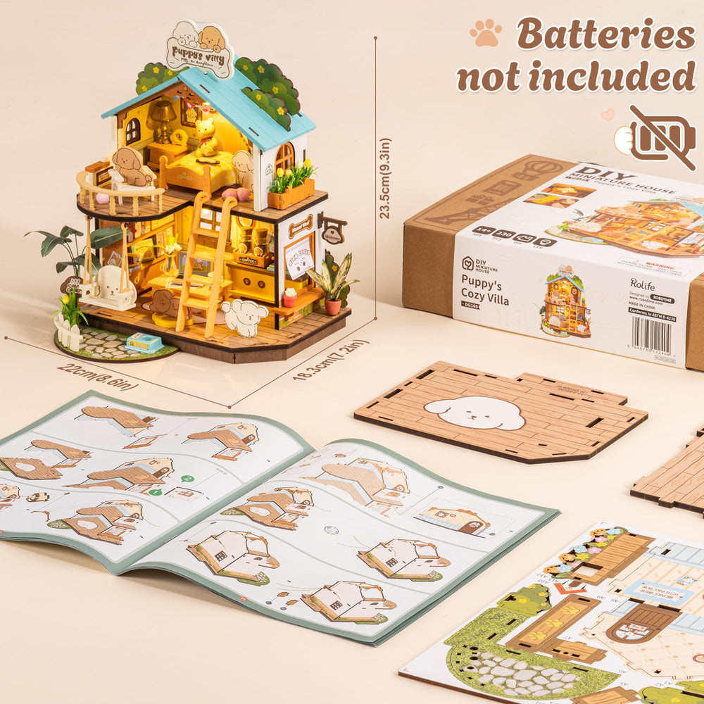 Rolife puppy villa display setup ideas for small shelves and desks