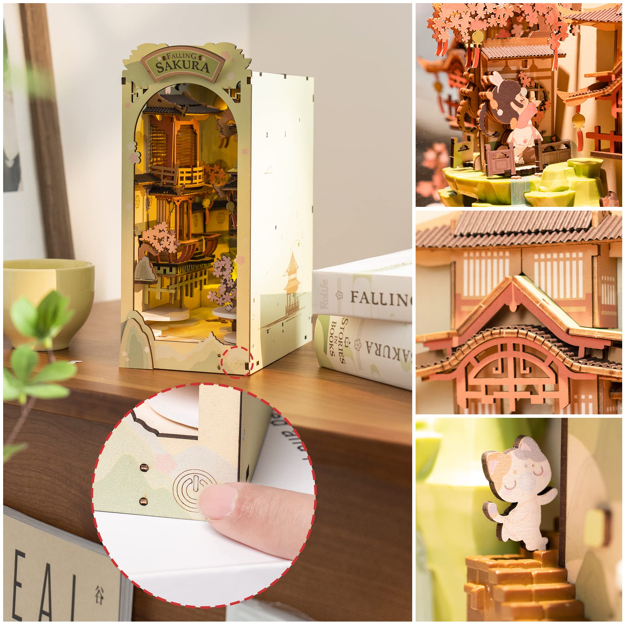 Rolife Sakura 3D landscape scene showcases depth and decoration on your shelf.