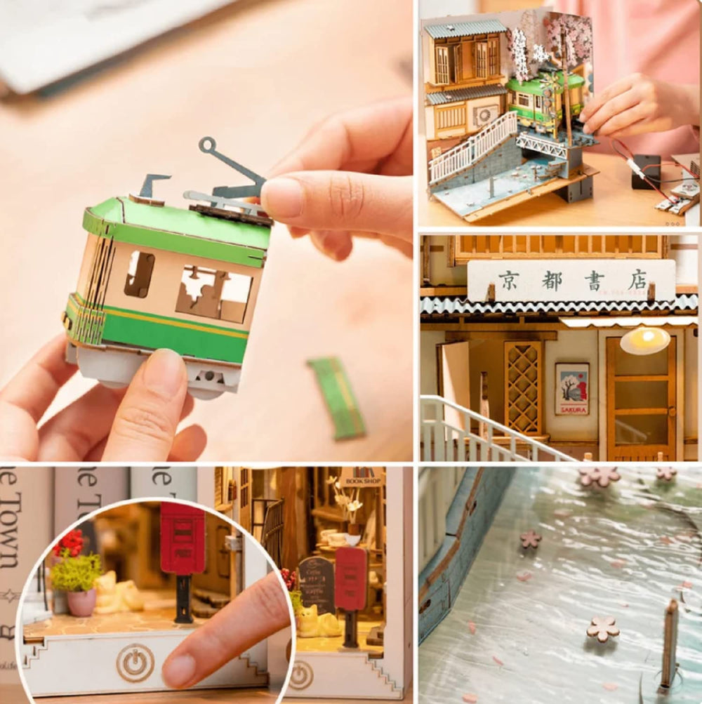 Rolife Sakura Densya detailed diorama showcases fine craftsmanship and wow factor