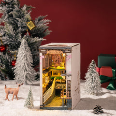 Rolife Sakura Densya flowers and trees bring charm to any bookshelf