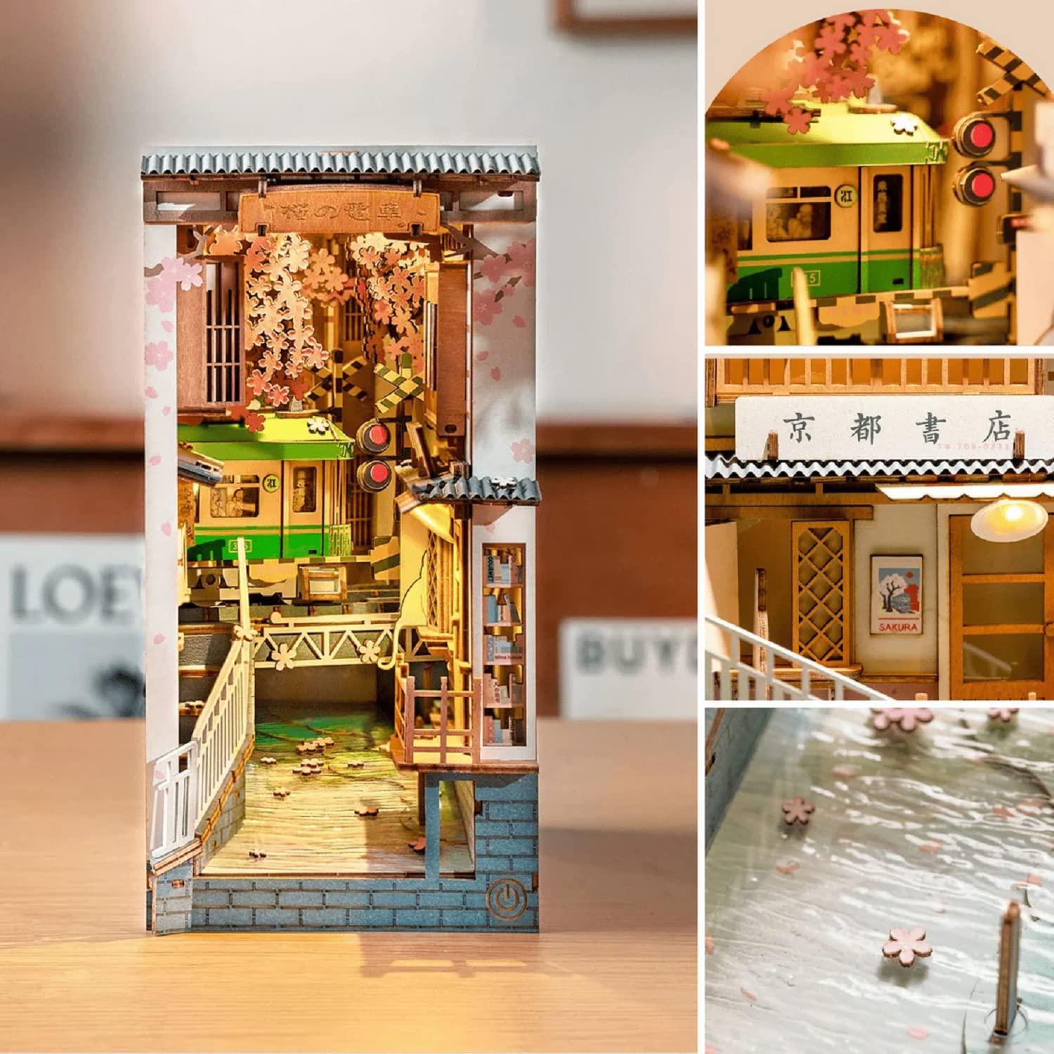 Rolife Sakura Densya tram detail adds tactile realism to the miniature diorama