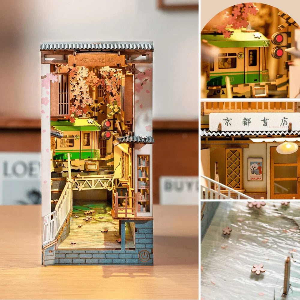 Rolife Sakura Densya tram detail adds tactile realism to the miniature diorama