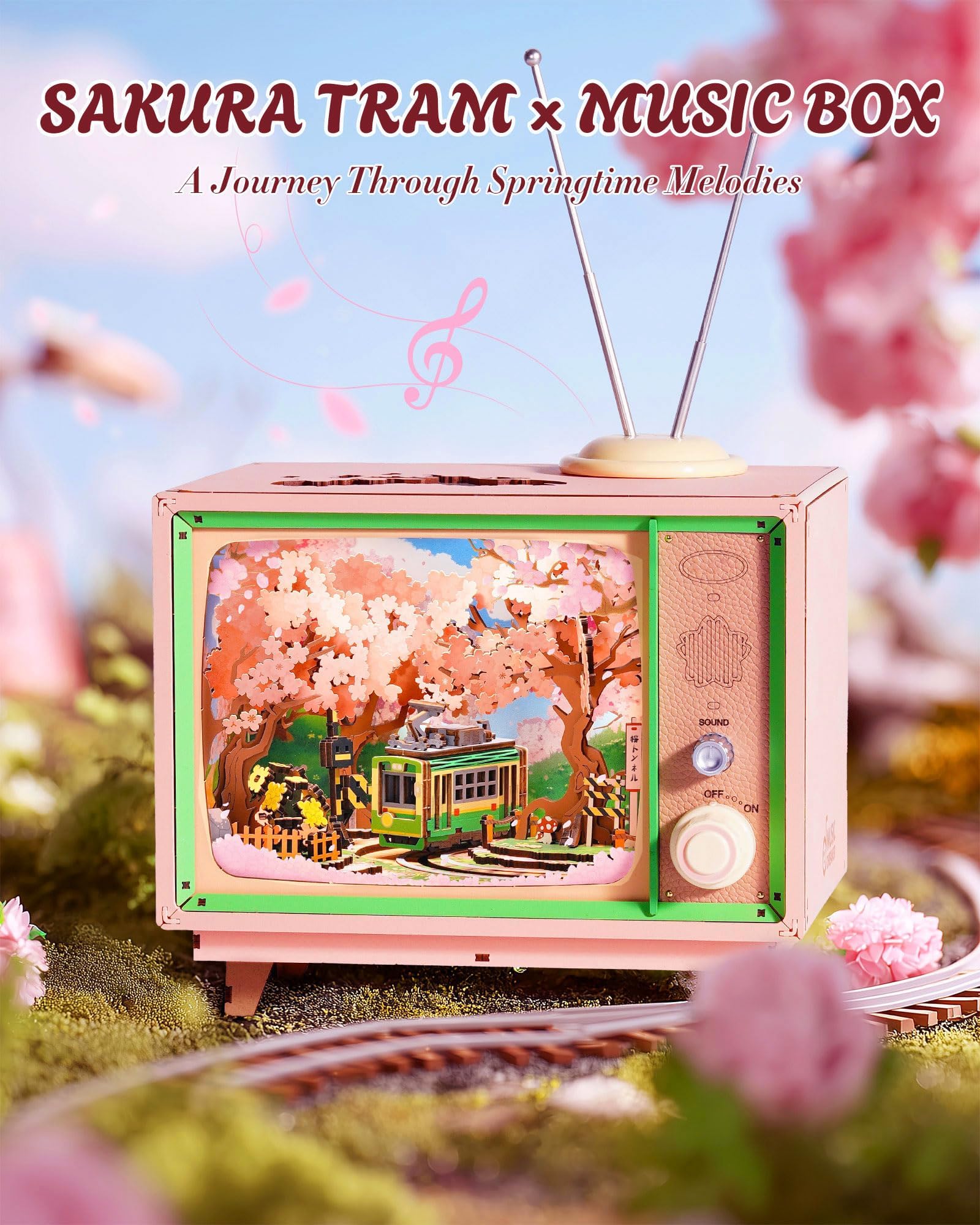 Rolife Sakura Dreamy Tour zen desk decor for calm ambiance