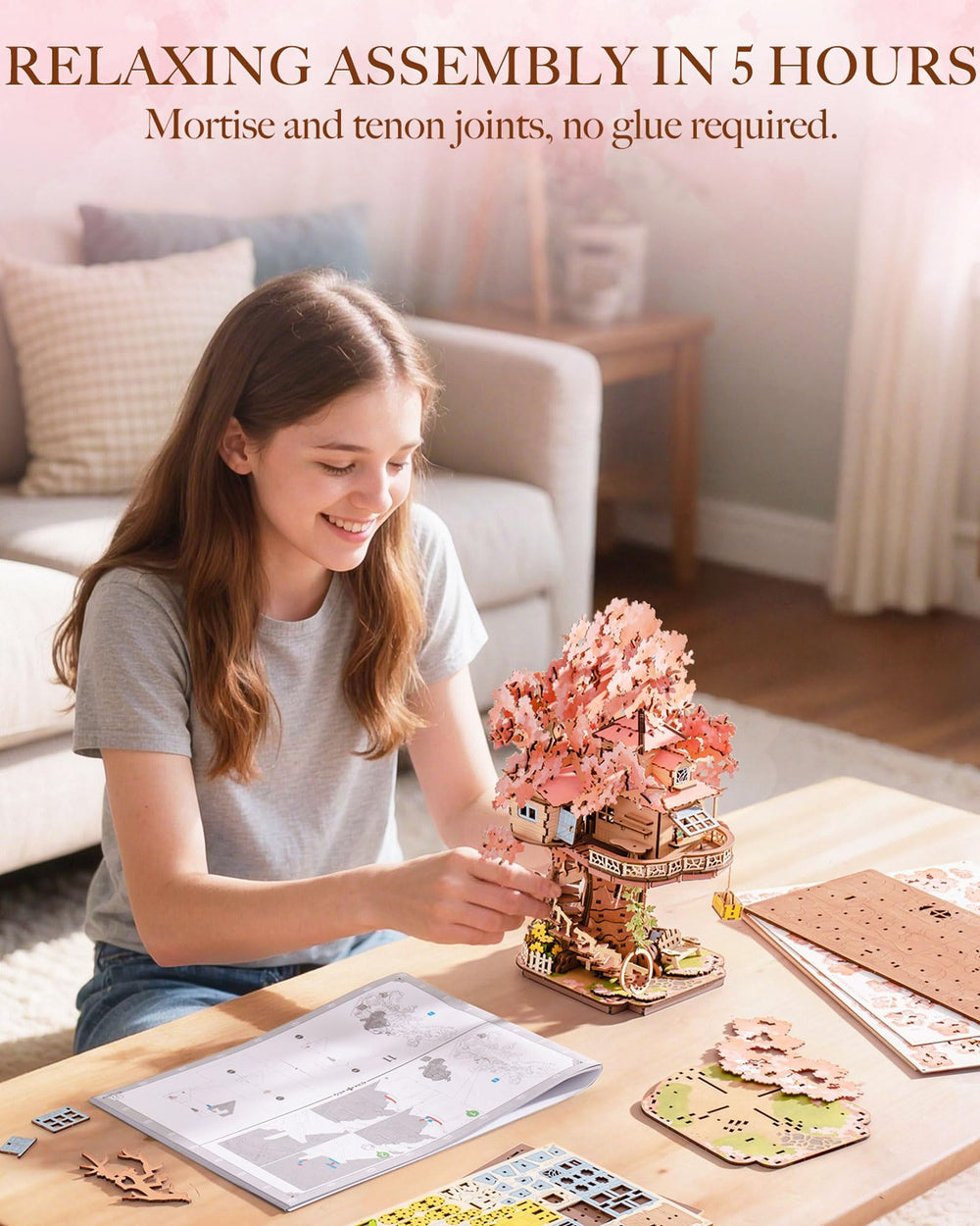 Rolife Sakura Tree House swing detail showcasing interactive design