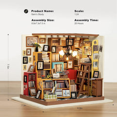 Rolife Sam's Study English manual with illustrations aids beginner assembly