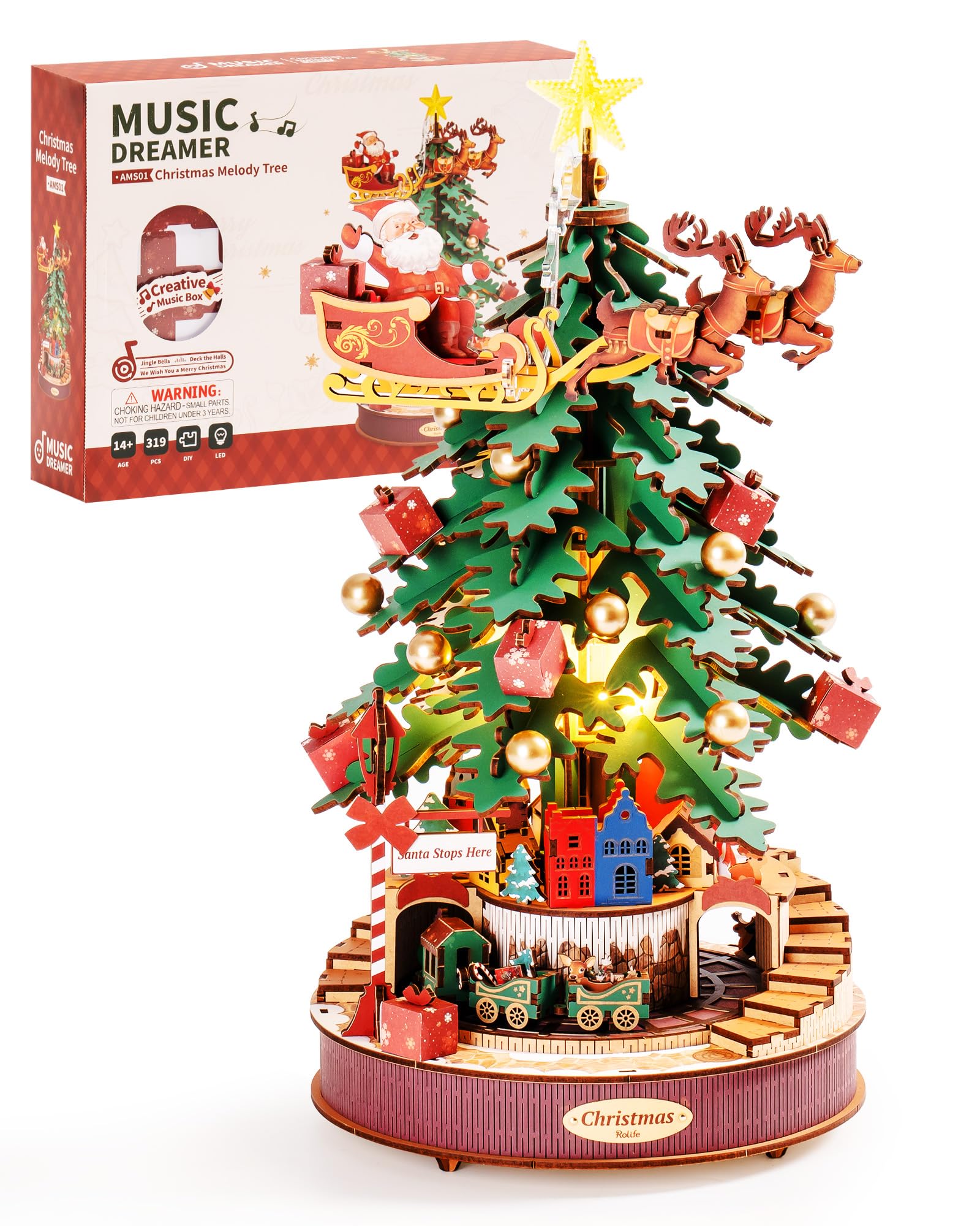 Rolife Santa figure and train add charming holiday storytelling